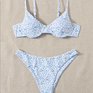 brand new blue floral bikini